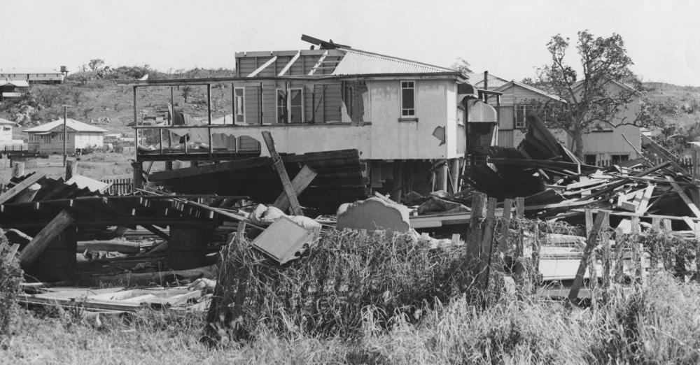 Cyclone Connie caused severe damage to many properties in the Bowen district, including this house, which is almost completely destroyed. 'John Oxley Library, State Library of Queensland Image: 201246'