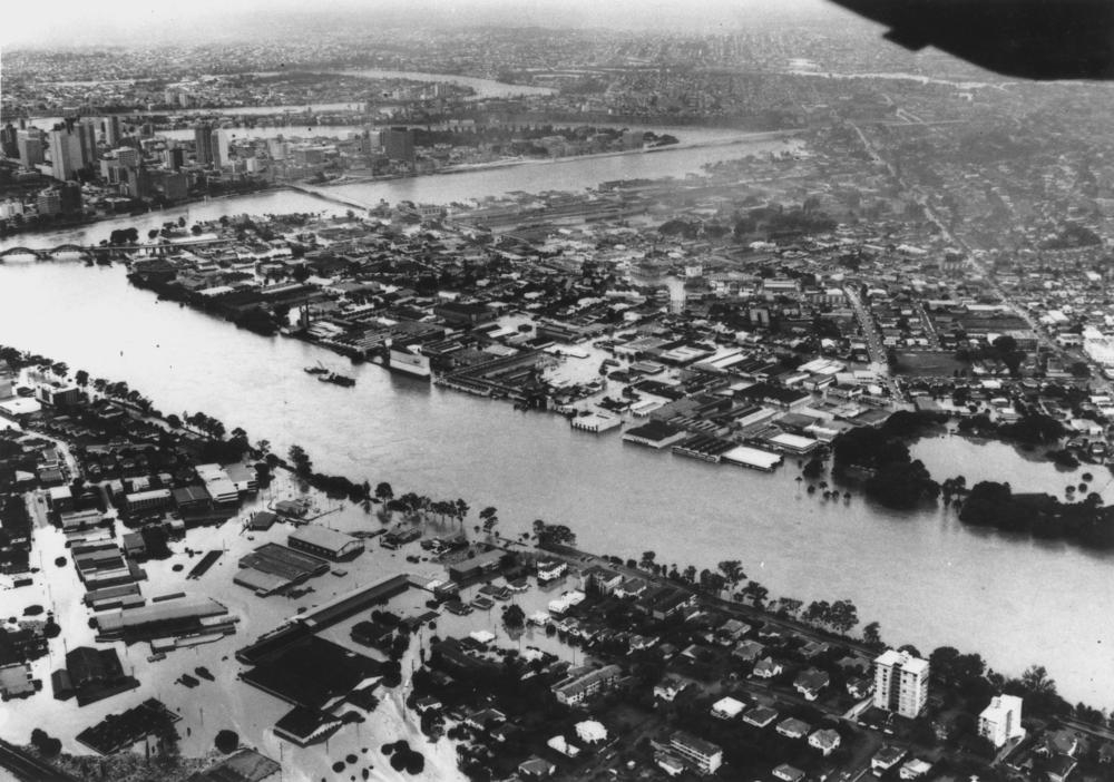 Brisbane during the 1974 flood caused by cyclone Wanda, 'John Oxley Library, State Library of Queensland Image: 189159'