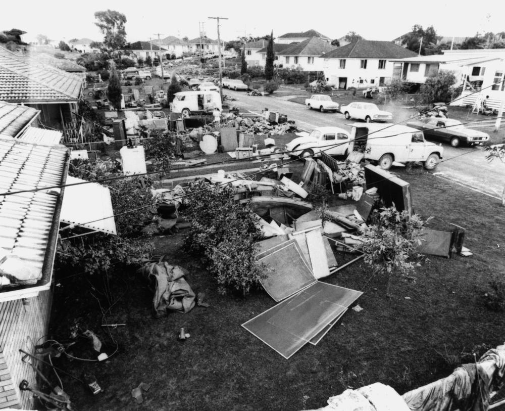 Yeronga during the 1974 flood caused by cyclone Wanda, 'John Oxley Library, State Library of Queensland Image: 180254'.