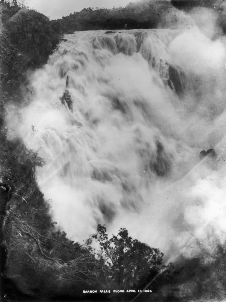 Flood on Barron Falls, Queensland.  'John Oxley Library, State Library of Queensland image:70100  '