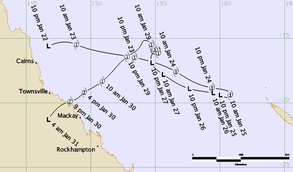 Cyclone Anthony Track (BOM)