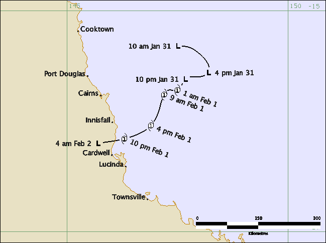 Cyclone Ellie Track (BOM)
