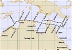 Track of Cyclone Ingrid across Northern Australia