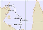 Cyclone Bernie track